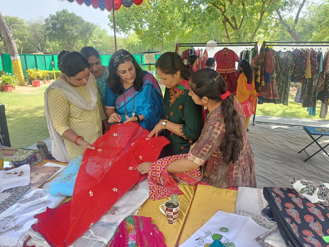 Upcycling craft workshop outdoors